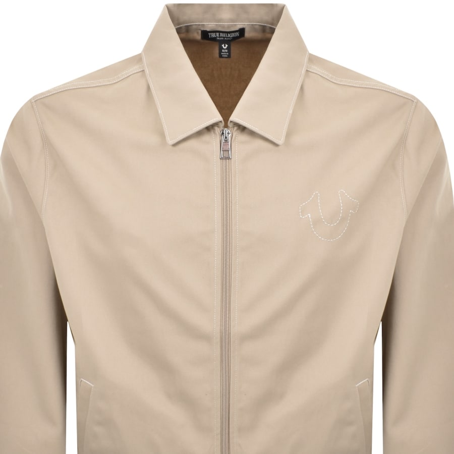 Image number 2 for True Religion Twill Bomber Jacket Beige