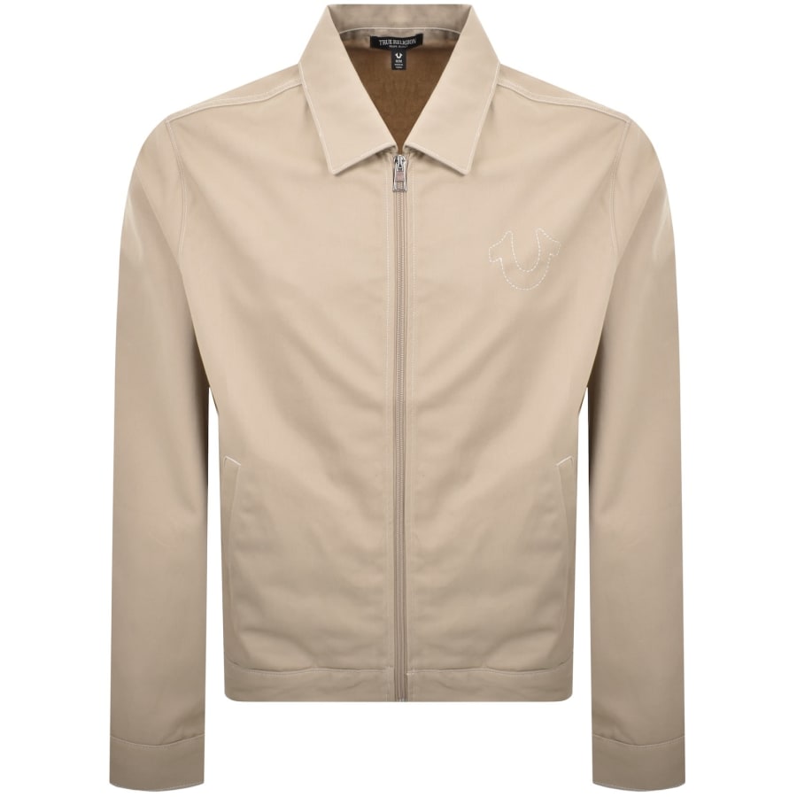 Image number 1 for True Religion Twill Bomber Jacket Beige