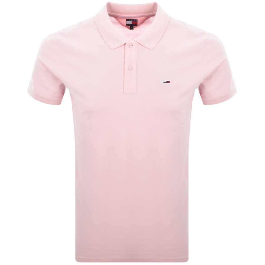 Image number 1 for Tommy Jeans Slim Fit Polo T Shirt Pink