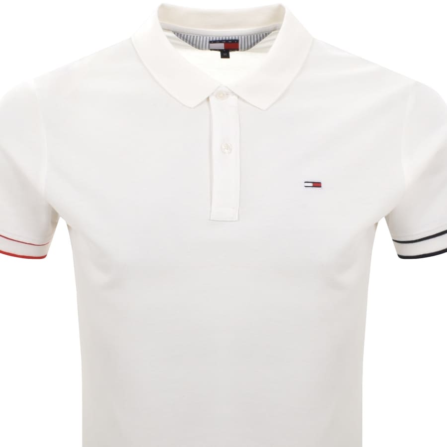 Image number 2 for Tommy Jeans Slim Fit Polo T Shirt Cream