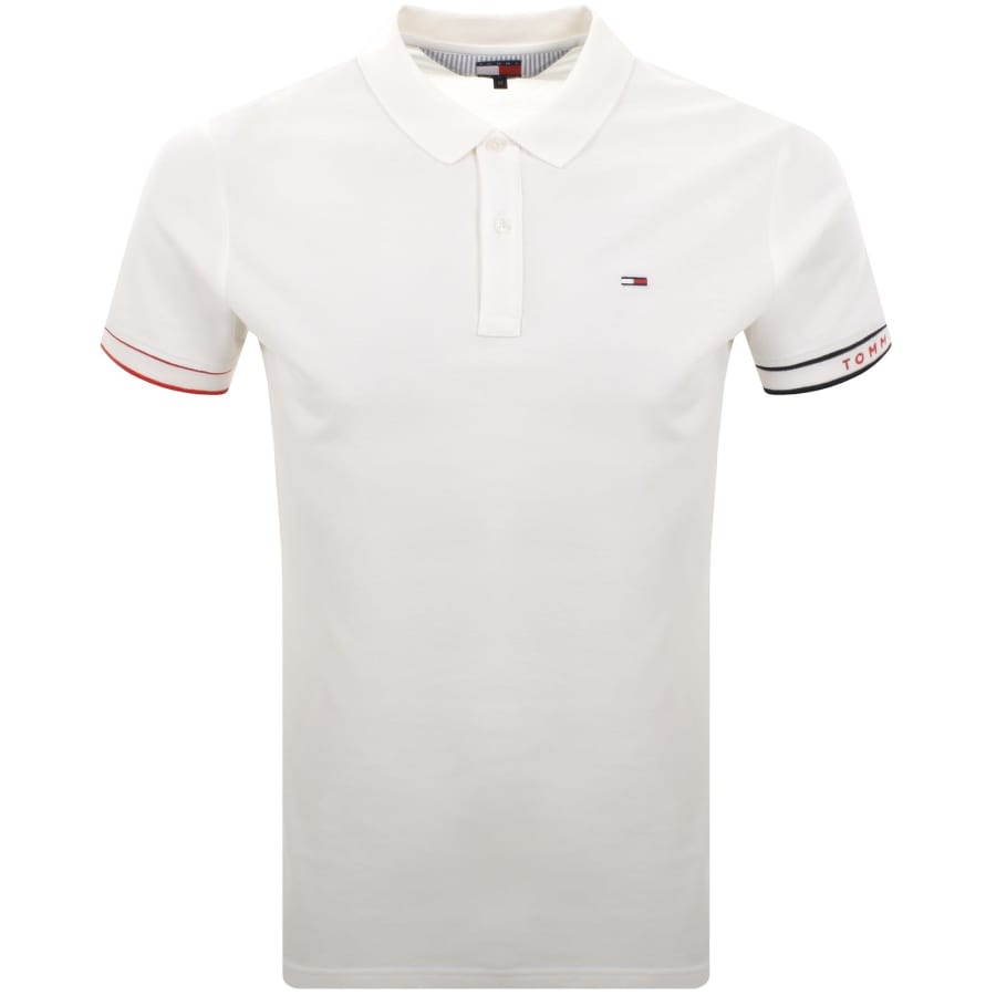 Image number 1 for Tommy Jeans Slim Fit Polo T Shirt Cream