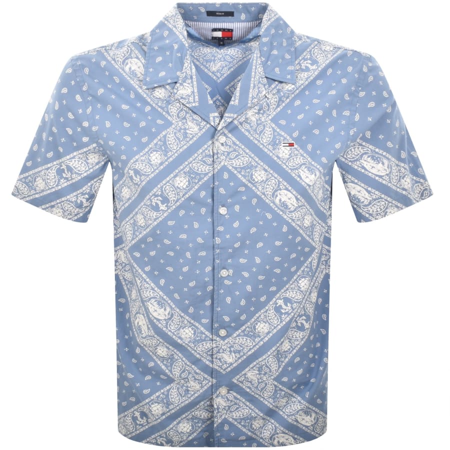 Image number 1 for Tommy Jeans Short Sleeved Shirt Blue