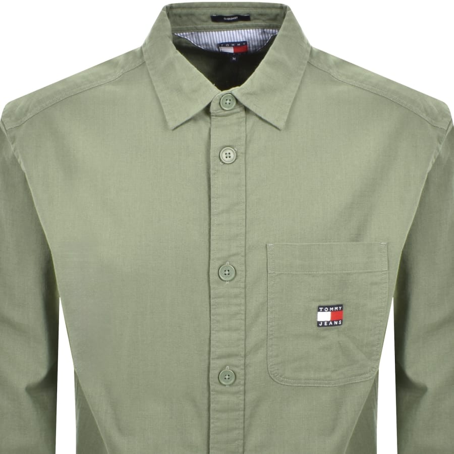 Image number 2 for Tommy Jeans Slub Overshirt Green