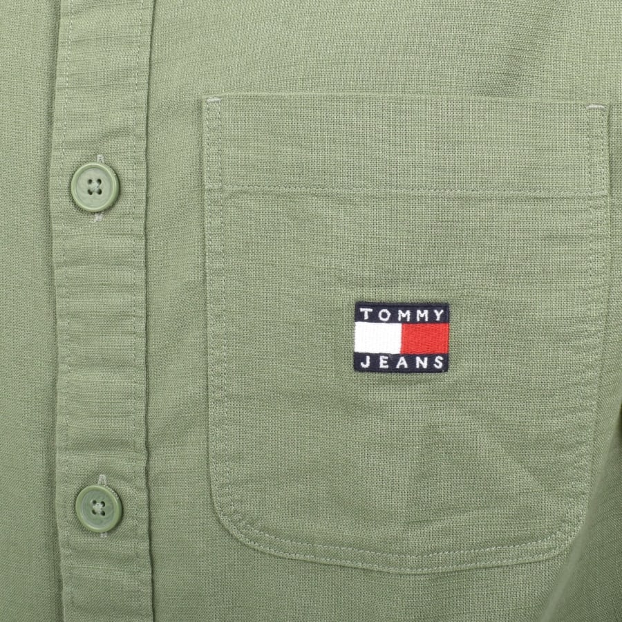 Image number 3 for Tommy Jeans Slub Overshirt Green