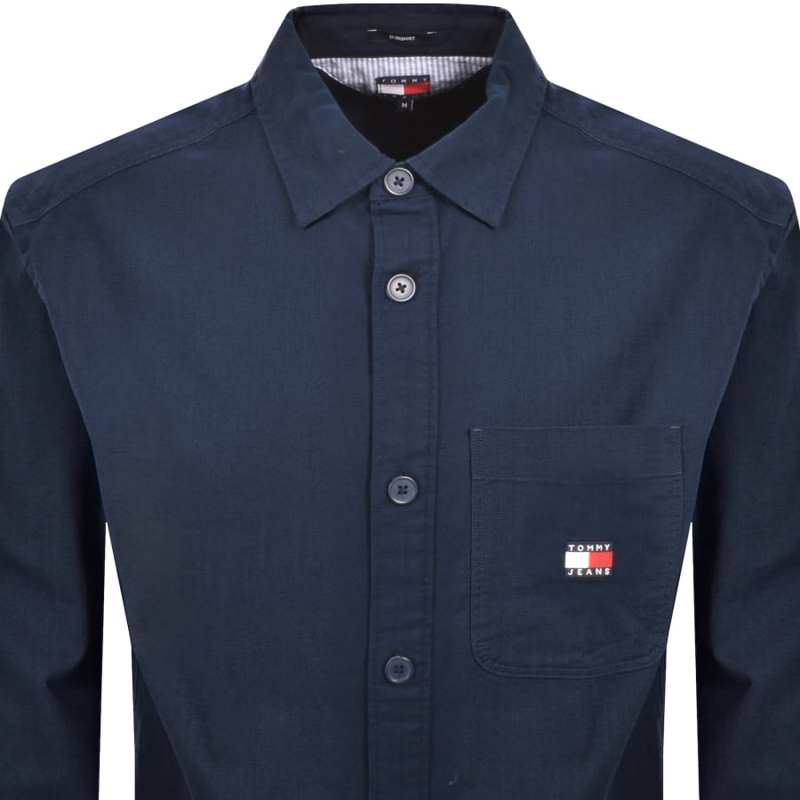 Image number 2 for Tommy Jeans Slub Overshirt Navy