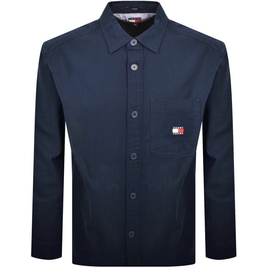 Image number 1 for Tommy Jeans Slub Overshirt Navy