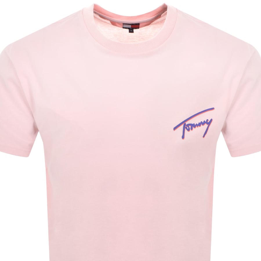 Image number 3 for Tommy Jeans Faded Graphic T Shirt Pink