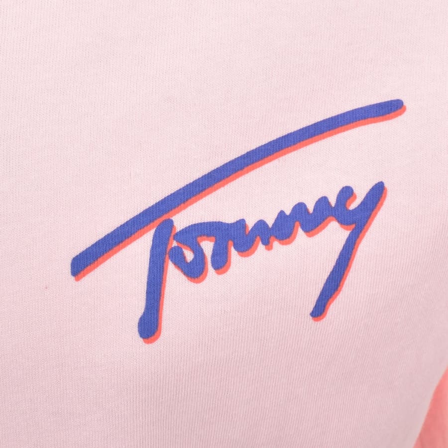 Image number 4 for Tommy Jeans Faded Graphic T Shirt Pink