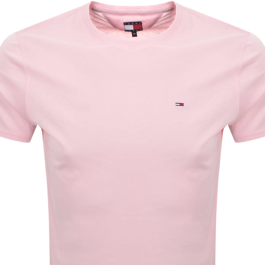Image number 2 for Tommy Jeans Slim Jersey T Shirt Pink