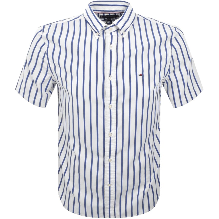 Image number 1 for Tommy Hilfiger Stripe Poplin Shirt Blue