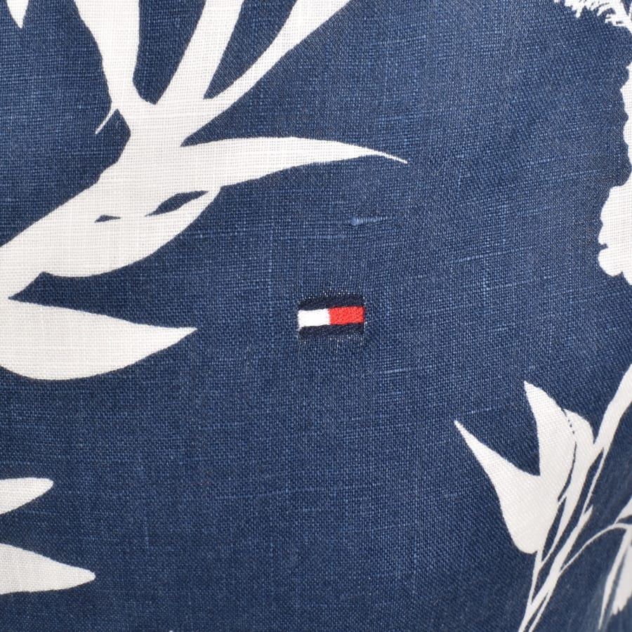 Image number 3 for Tommy Hilfiger Tropical Print Shirt Navy