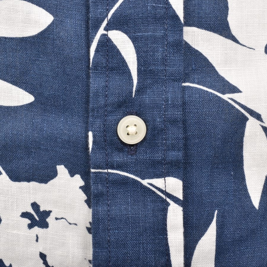 Image number 4 for Tommy Hilfiger Tropical Print Shirt Navy