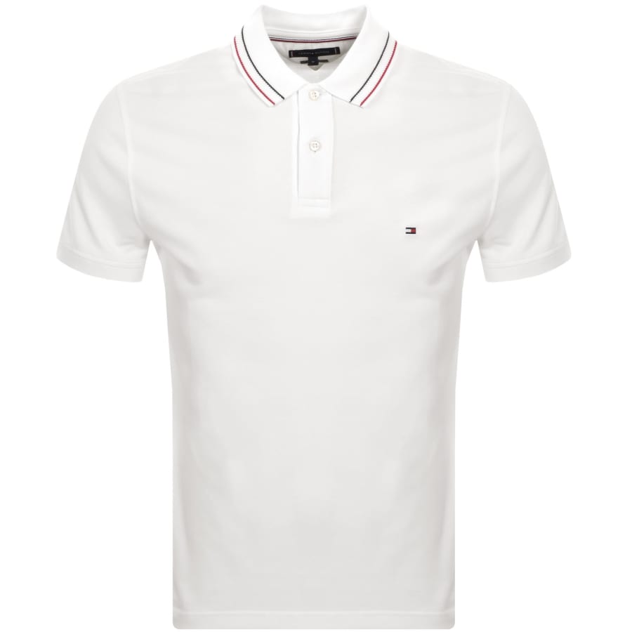 Image number 1 for Tommy Hilfiger Placket Interest Polo White