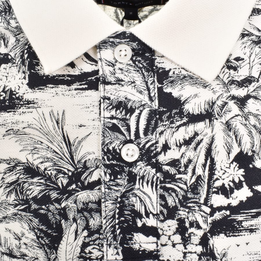 Image number 4 for Tommy Hilfiger All Over Print Polo T Shirt Beige