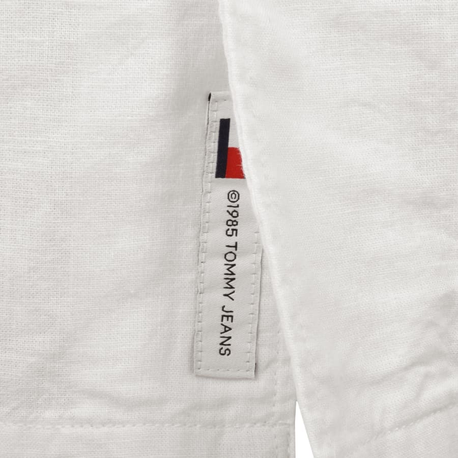 Image number 4 for Tommy Jeans Linen Camp Shirt Cream