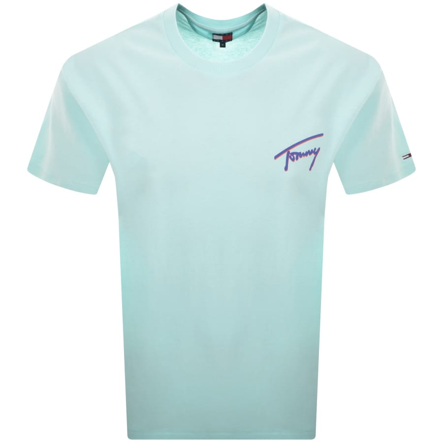 Image number 2 for Tommy Jeans Faded Graphic T Shirt Blue
