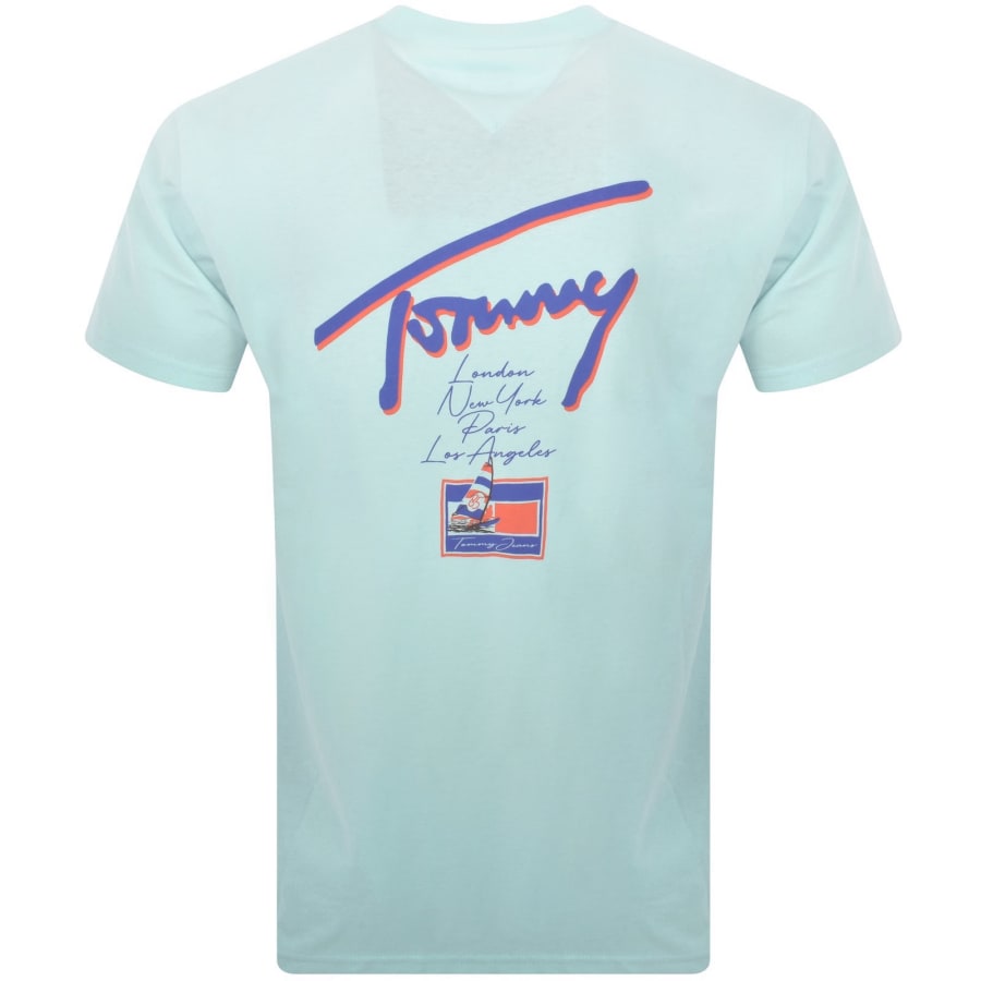 Image number 5 for Tommy Jeans Faded Graphic T Shirt Blue