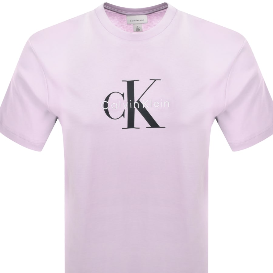 Image number 2 for Calvin Klein Jeans Hero Monologo T Shirt Lilac