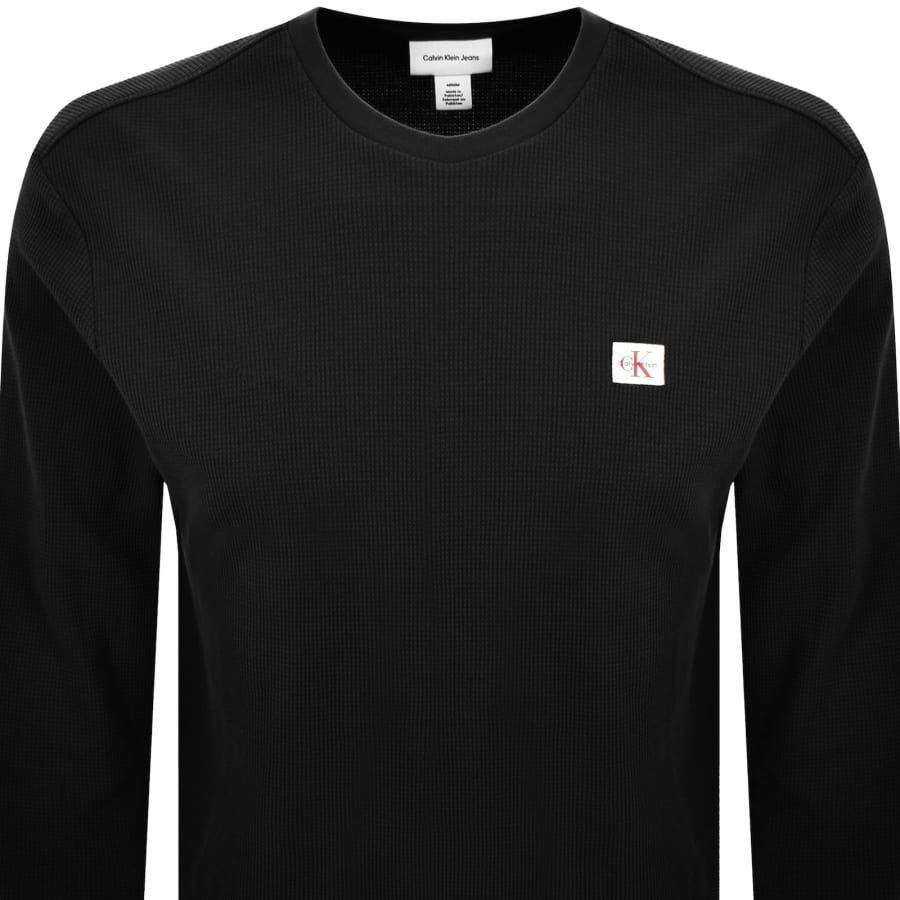 Image number 2 for Calvin Klein Jeans Waffle T Shirt Black