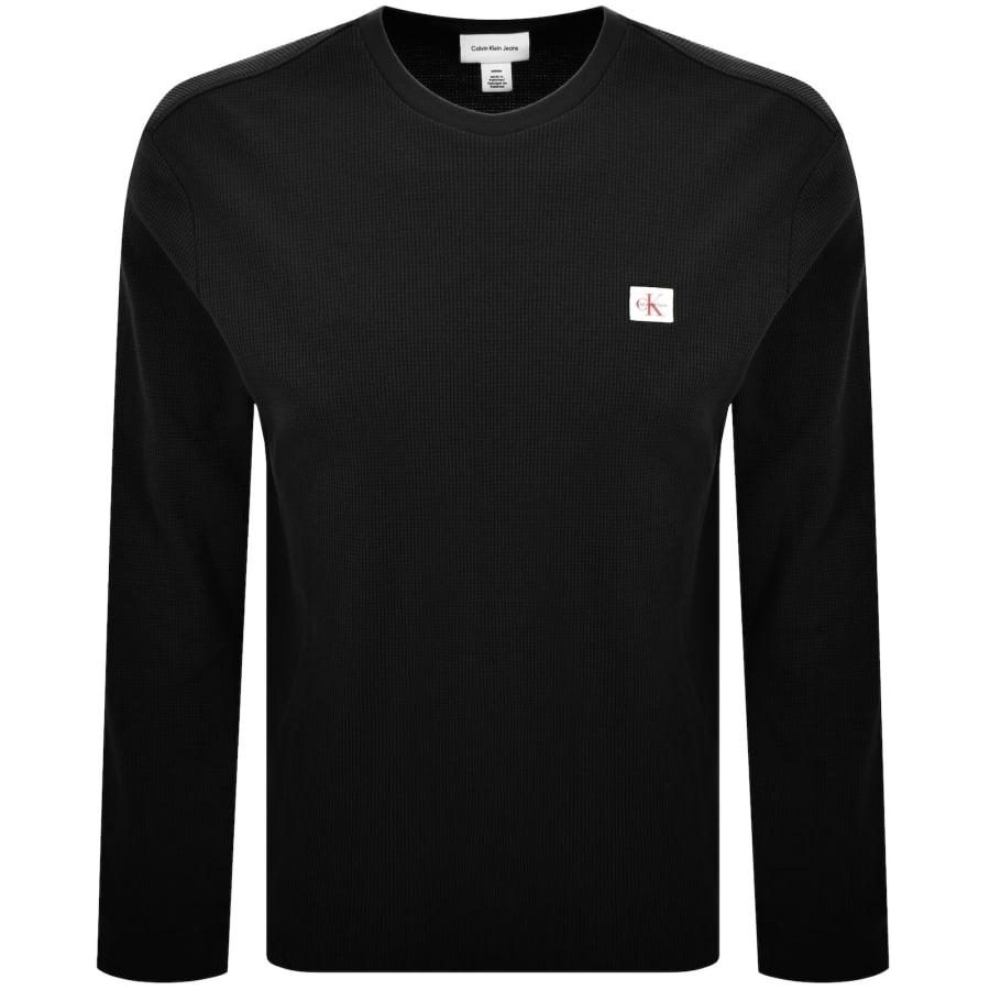Image number 1 for Calvin Klein Jeans Waffle T Shirt Black