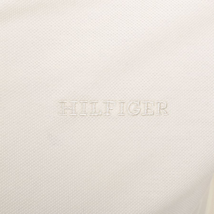 Image number 3 for Tommy Hilfiger Open Collar Polo T Shirt Cream