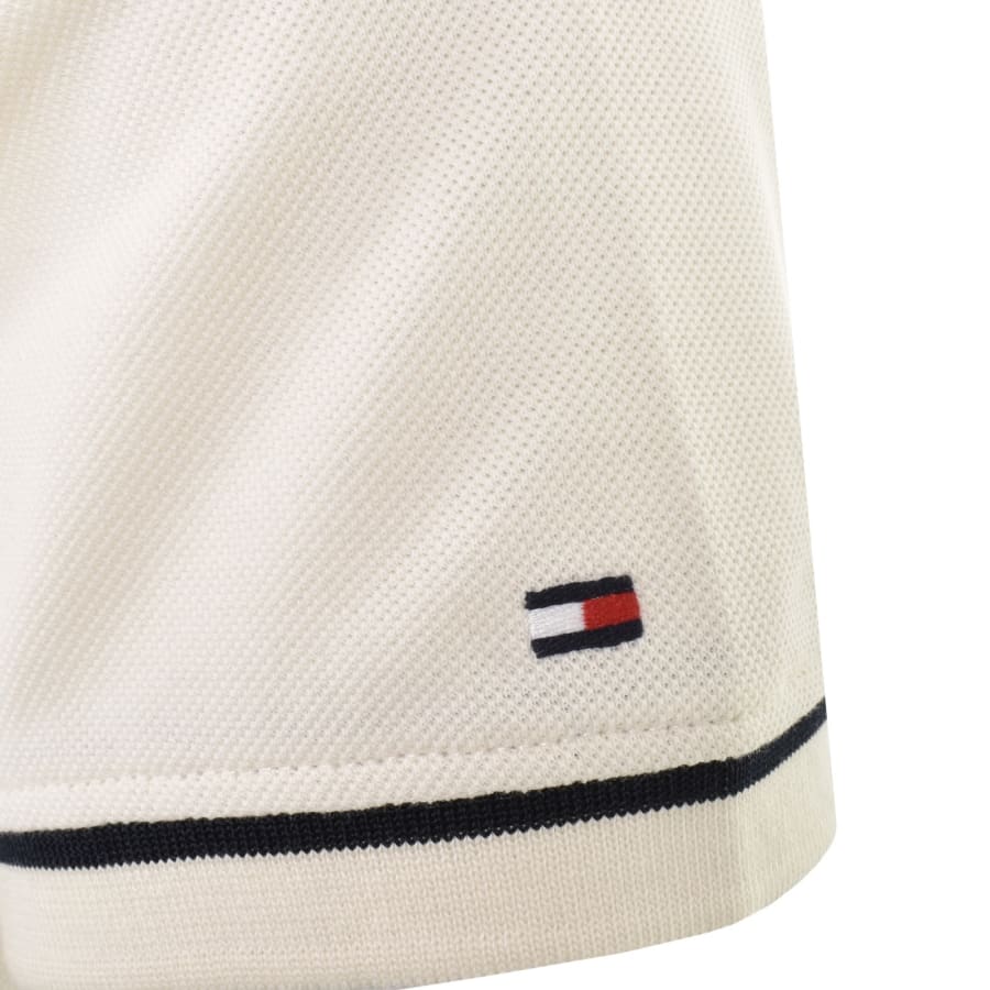 Image number 4 for Tommy Hilfiger Open Collar Polo T Shirt Cream