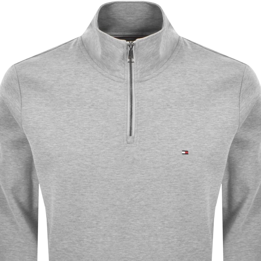 Image number 2 for Tommy Hilfiger Logo QZ Sweatshirt Grey