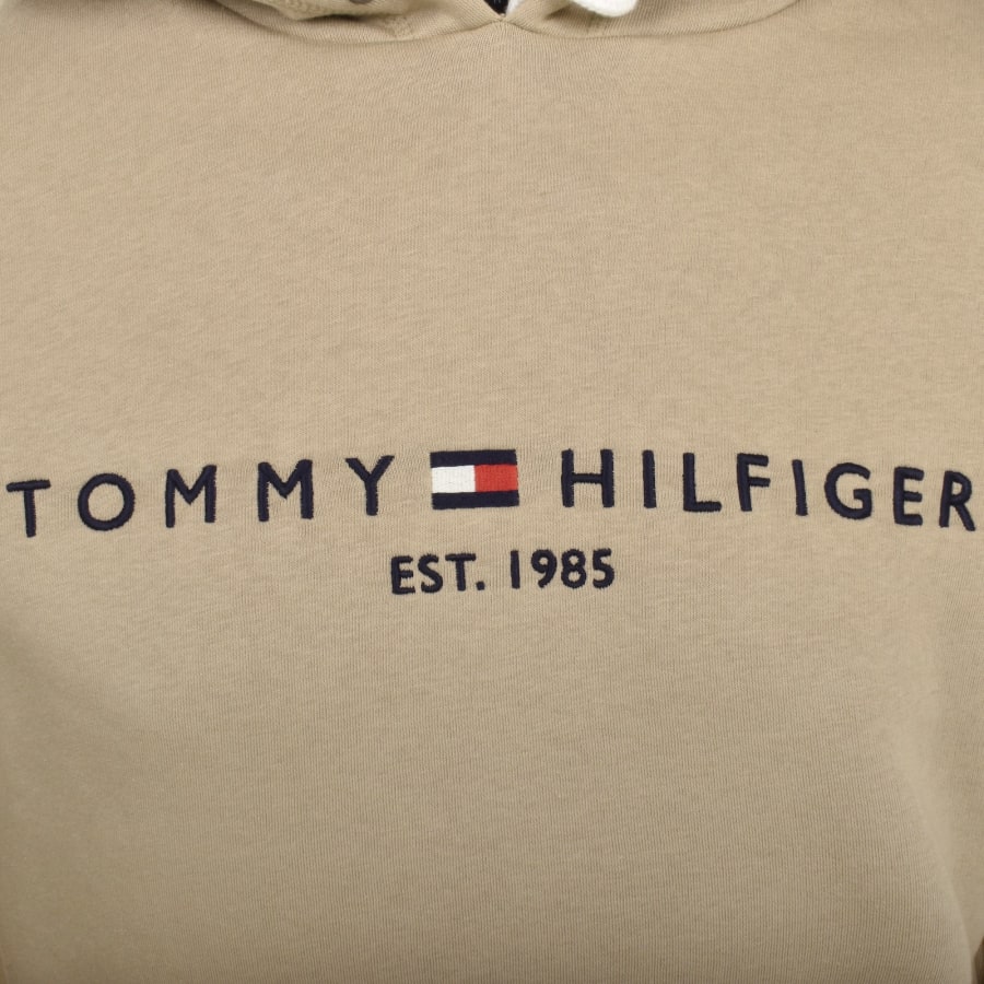 Image number 3 for Tommy Hilfiger Logo Hoodie Beige