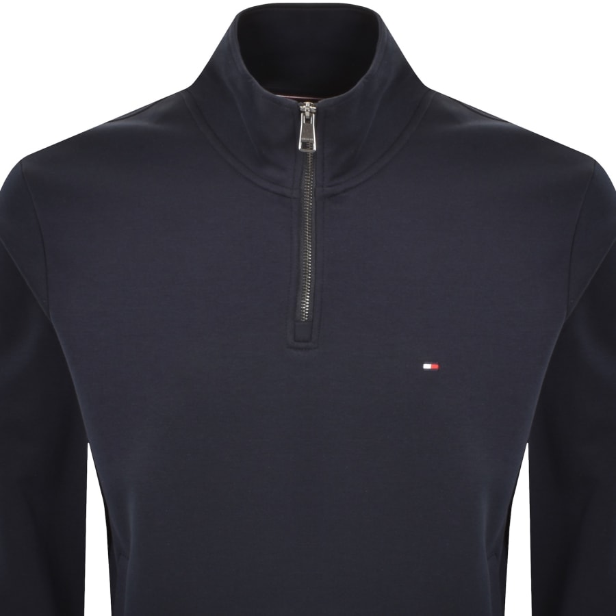 Image number 2 for Tommy Hilfiger Logo QZ Sweatshirt Navy
