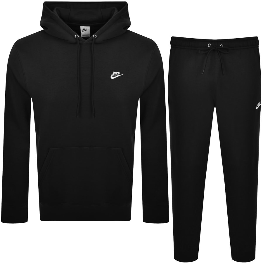 Image number 1 for Nike Club Hooded Tracksuit Black