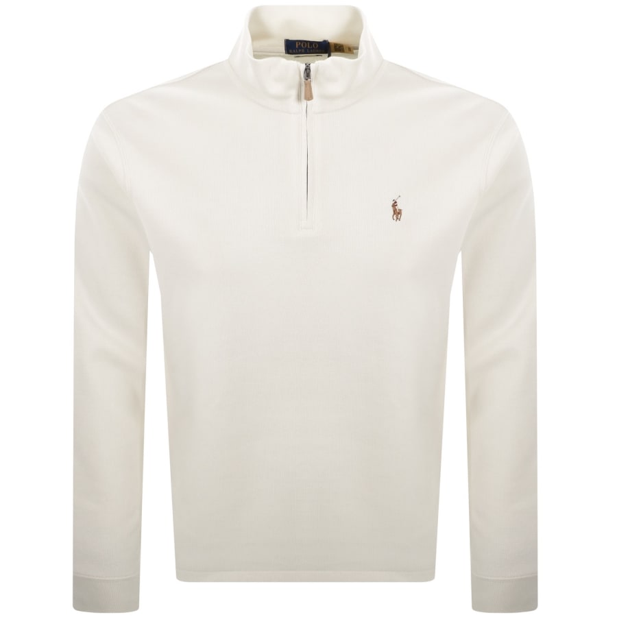 Image number 1 for Ralph Lauren Half Zip Sweatshirt Cream