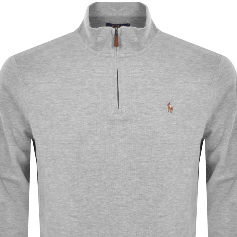 Image number 2 for Ralph Lauren Half Zip Sweatshirt Grey