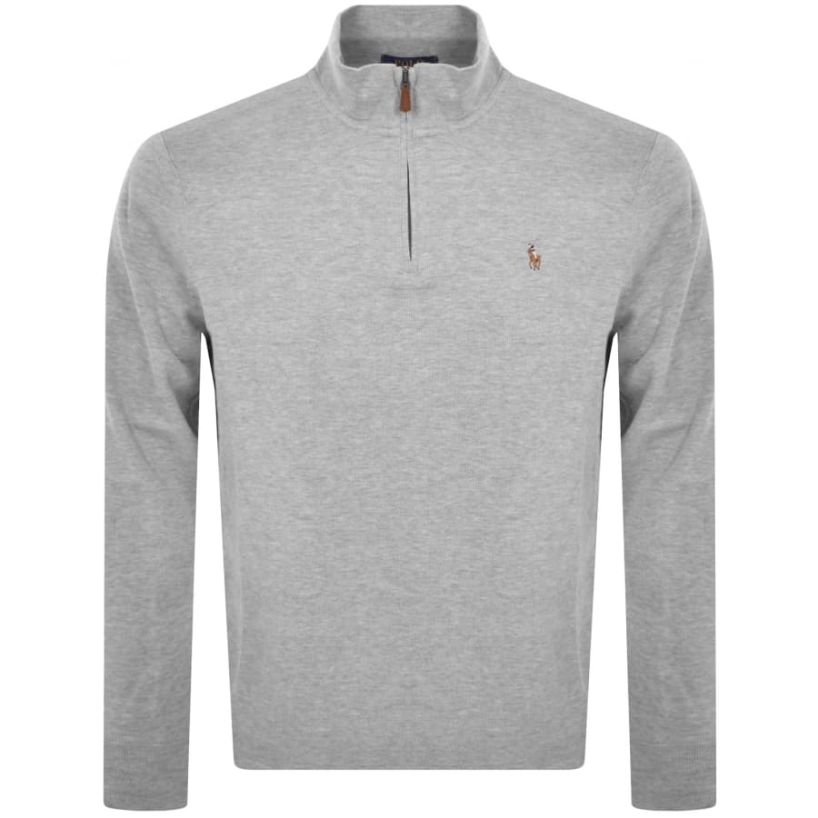 Image number 1 for Ralph Lauren Half Zip Sweatshirt Grey
