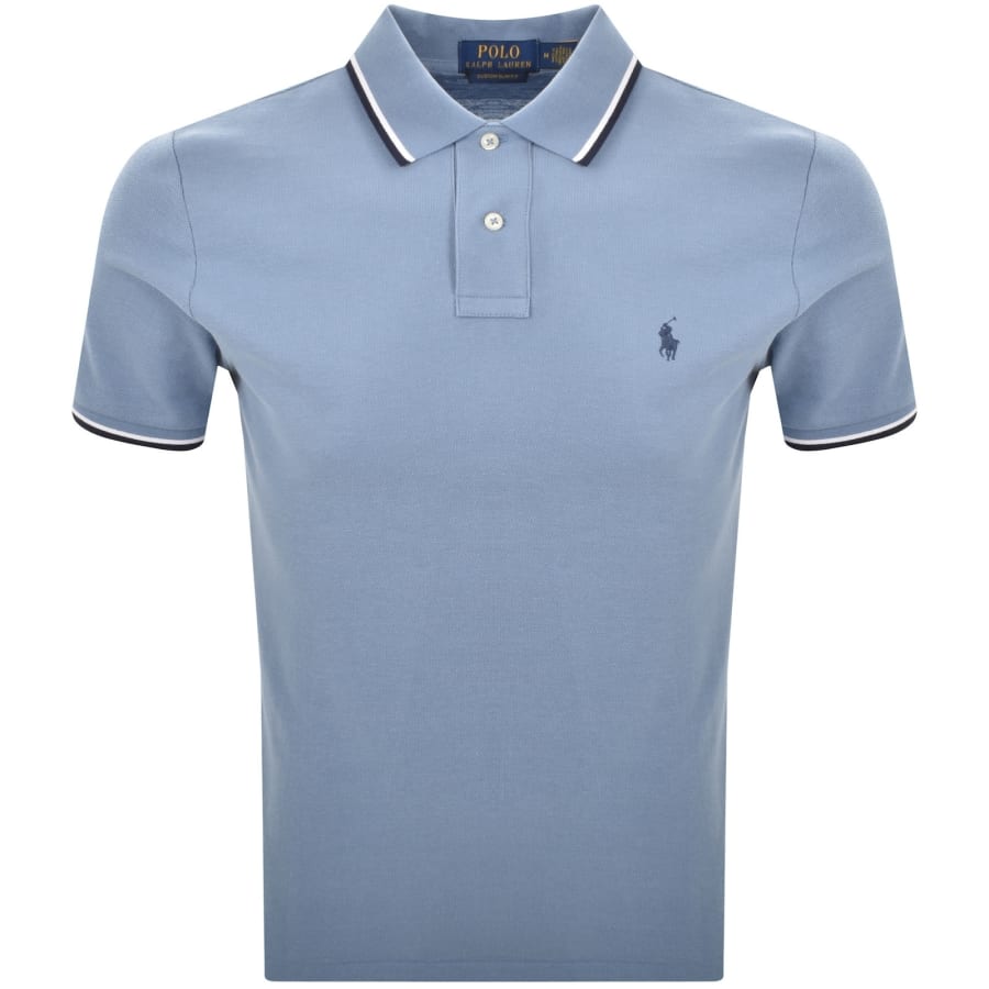 Image number 1 for Ralph Lauren Twin Tipped Polo T Shirt Blue