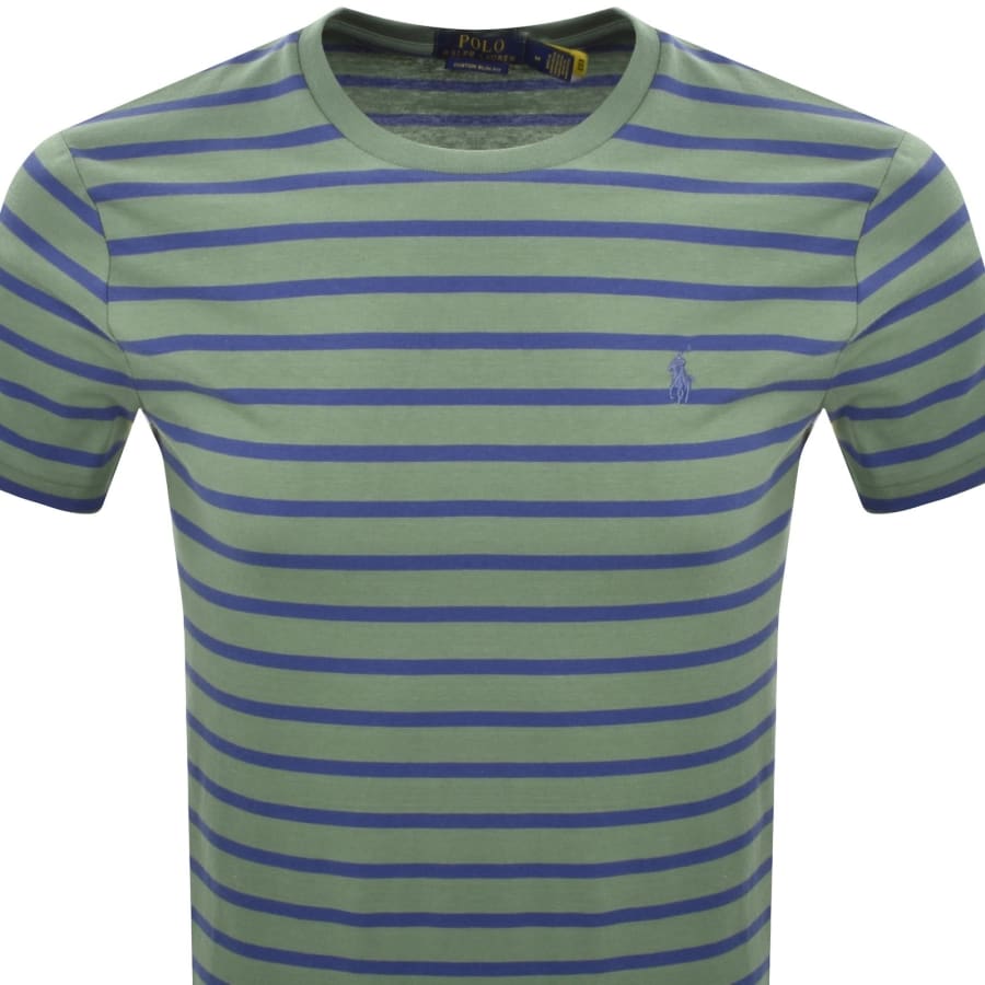 Image number 2 for Ralph Lauren Stripe T Shirt Green