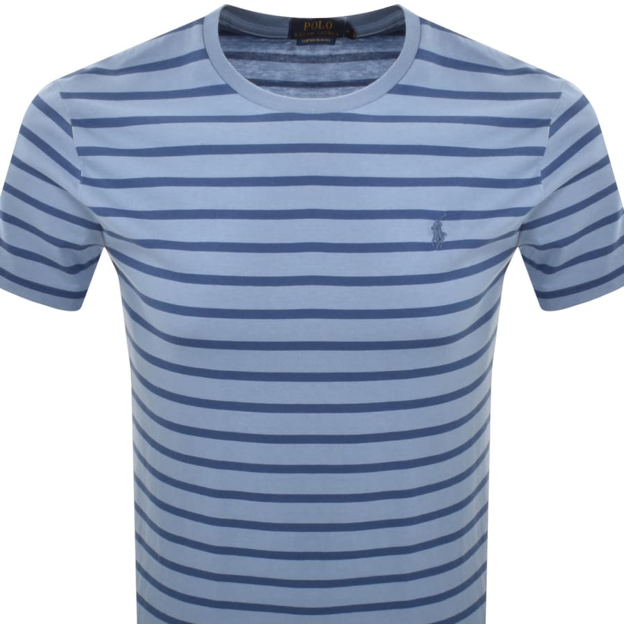 Image number 2 for Ralph Lauren Stripe T Shirt Blue