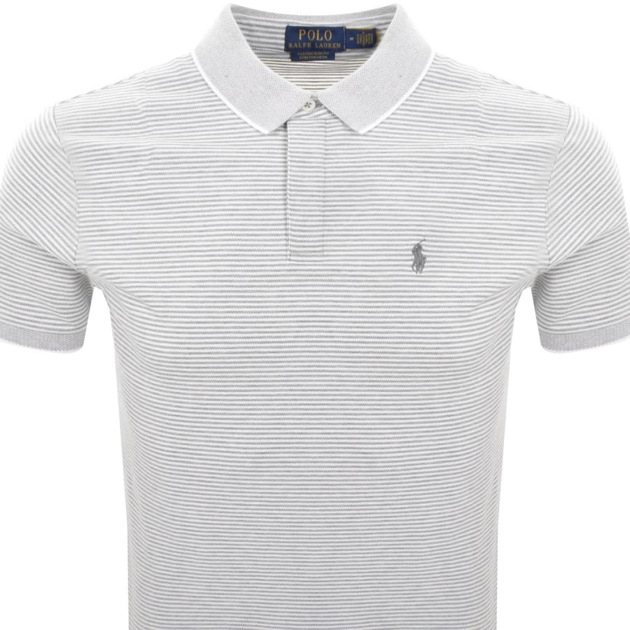 Image number 2 for Ralph Lauren Custom Slim Polo T Shirt Grey