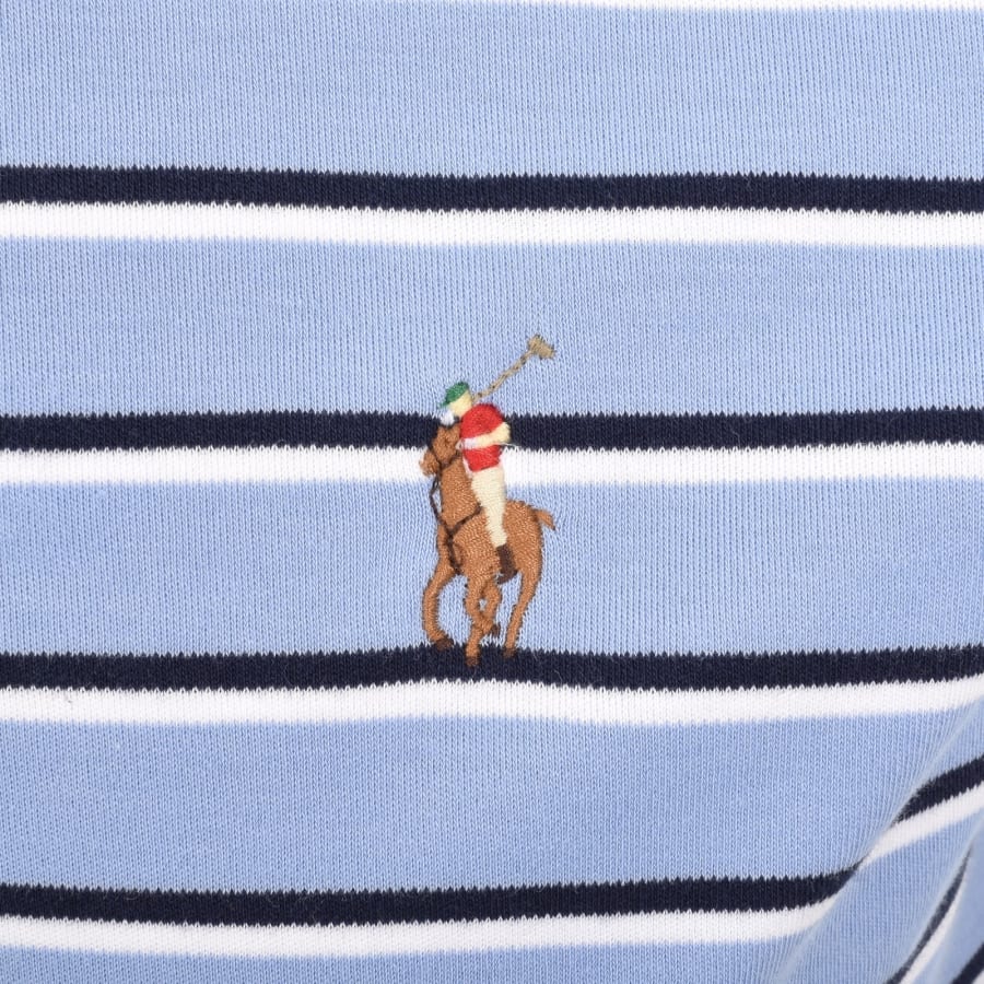 Image number 3 for Ralph Lauren Custom Slim Stripe Polo T Shirt Blue