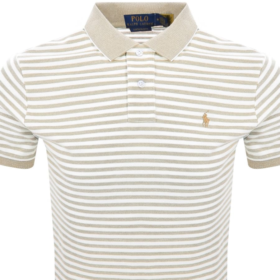 Image number 2 for Ralph Lauren Custom Slim Polo T Shirt Beige