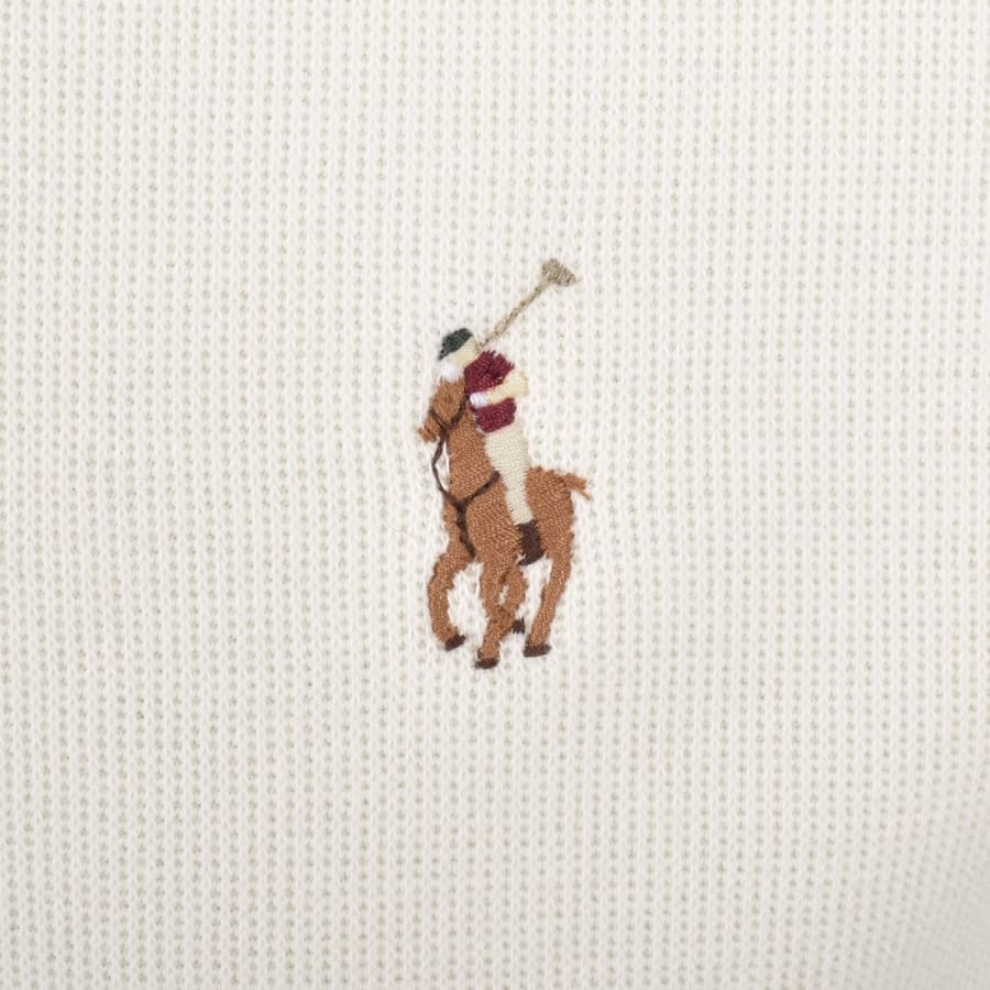 Image number 3 for Ralph Lauren Long Sleeve Polo T Shirt Cream