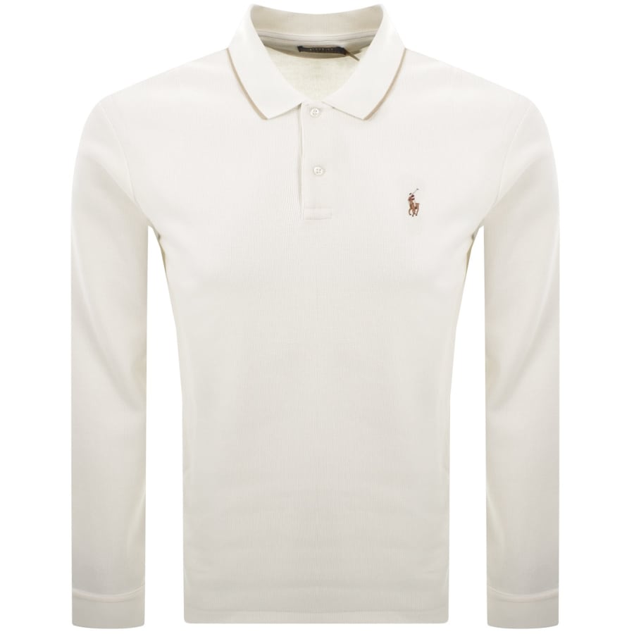 Image number 1 for Ralph Lauren Long Sleeve Polo T Shirt Cream