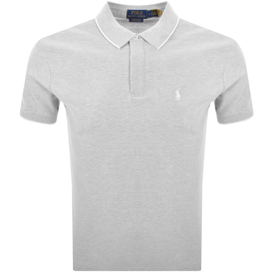 Image number 1 for Ralph Lauren Custom Slim Polo T Shirt Grey