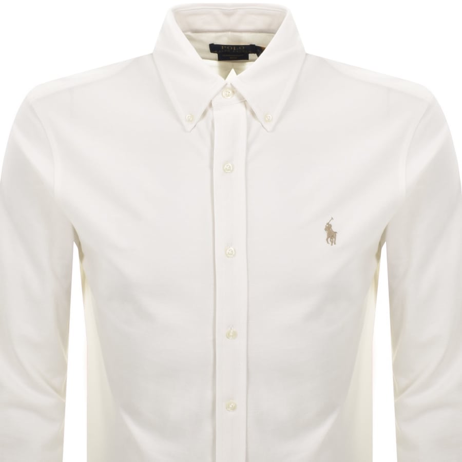 Image number 2 for Ralph Lauren Featherweight Mesh Shirt Cream