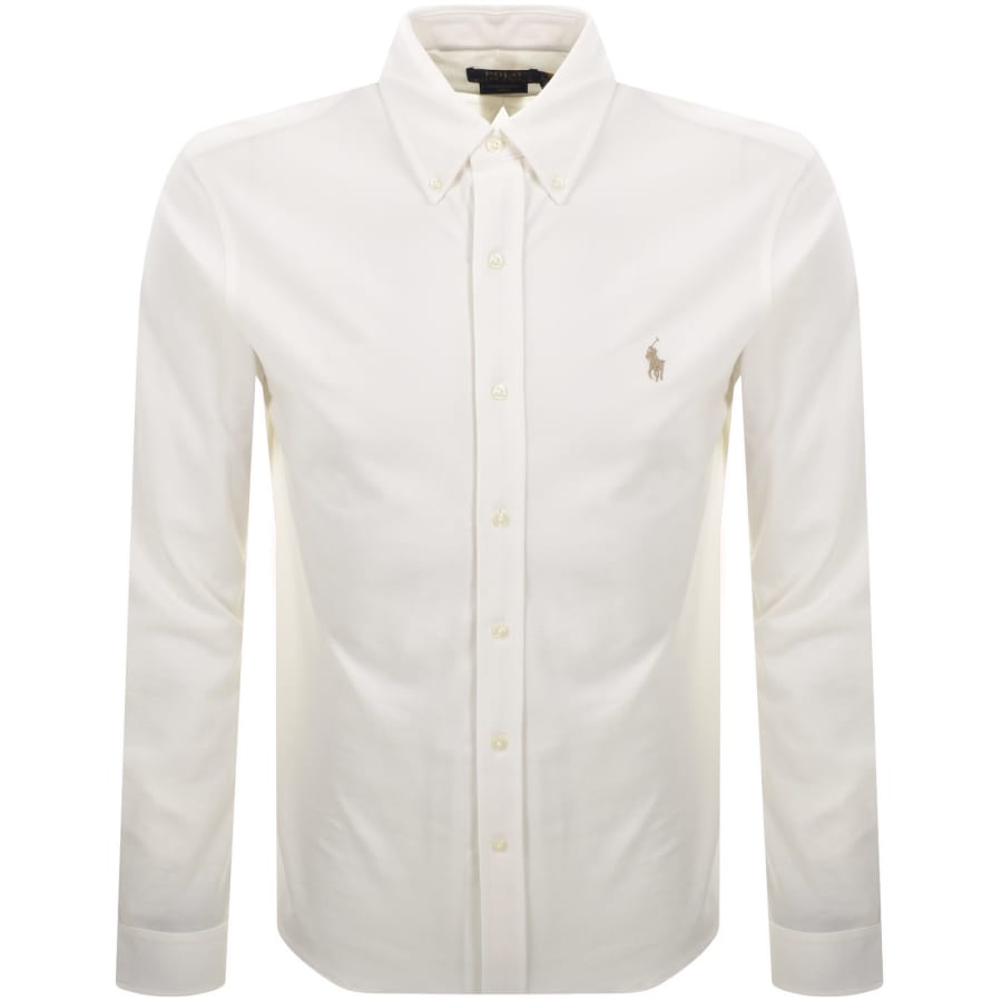 Image number 1 for Ralph Lauren Featherweight Mesh Shirt Cream