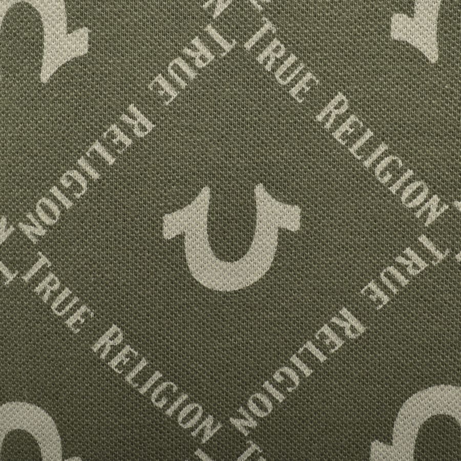 Image number 3 for True Religion AOP Zip Polo Green