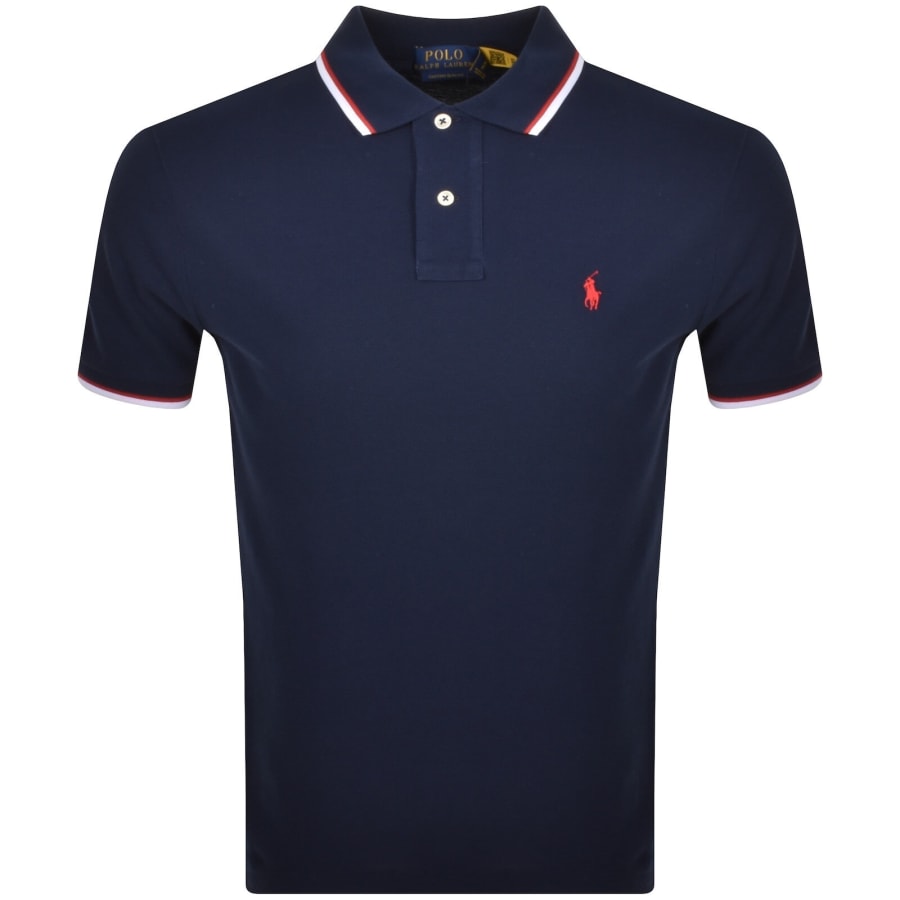 Image number 1 for Ralph Lauren Twin Tipped Polo T Shirt Navy