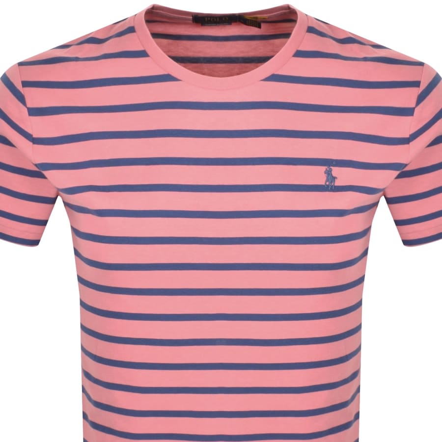Image number 2 for Ralph Lauren Stripe T Shirt Pink
