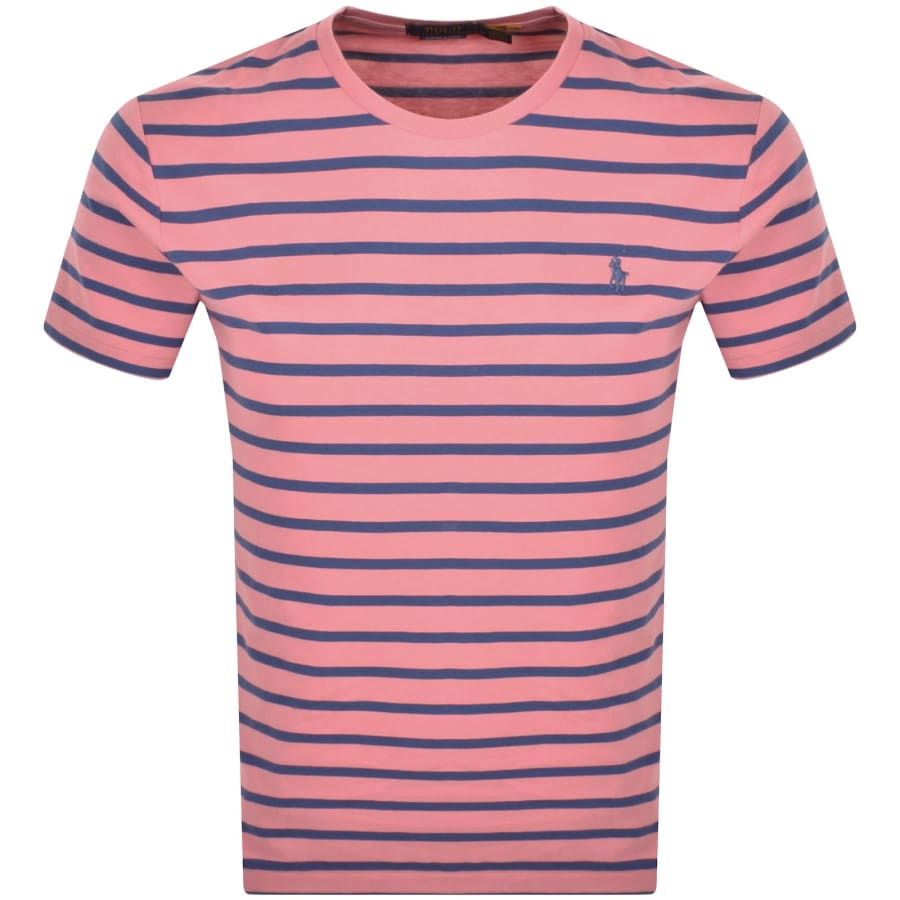 Image number 1 for Ralph Lauren Stripe T Shirt Pink