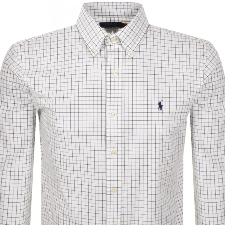 Image number 2 for Ralph Lauren Check Long Sleeve Shirt White