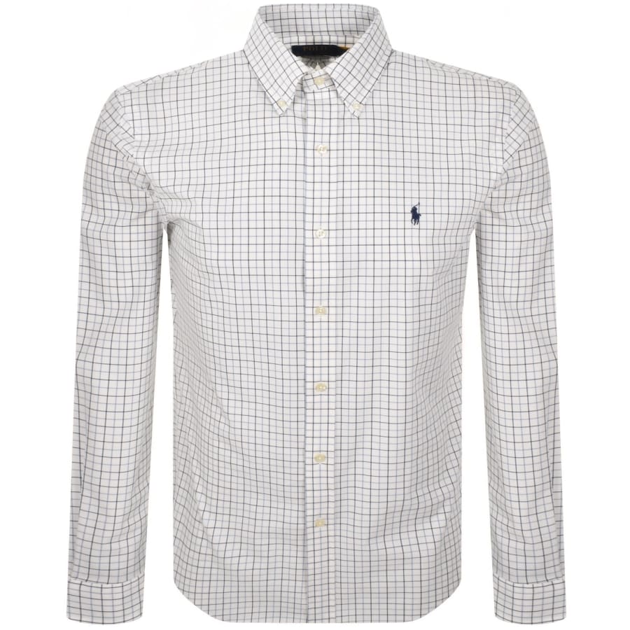 Image number 1 for Ralph Lauren Check Long Sleeve Shirt White